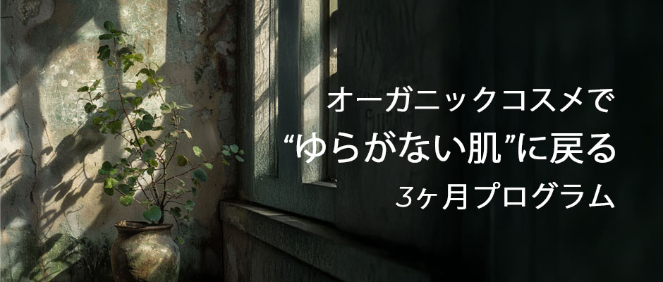 オーガニックコスメで揺らがない肌に戻る3ヶ月プログラム